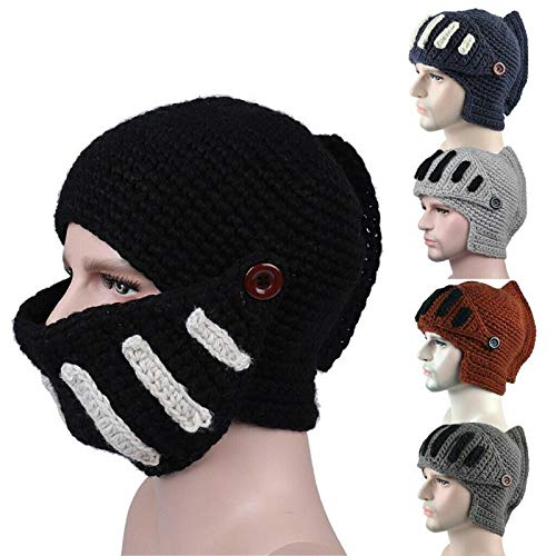 DDD123 Gorro Divertido Hecho a Mano de Punto, Gorras de Disfraz de Caballero Romano Cosplay, Gorra térmica Unisex para Mujeres y Hombres (A) DDD123 Gorro Divertido Hecho a Mano de Punto, Gorras de Disfraz de Caballero Romano Cosplay, Gorra térmica Unisex para Mujeres y Hombres (A)