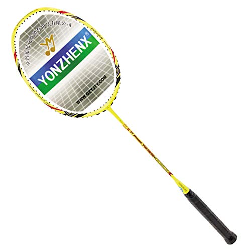 DDPD Bádminton Racket* Juego de Entrenamiento Profesional Fibra de Carbono Amateur Master Ball* Amarillo* A