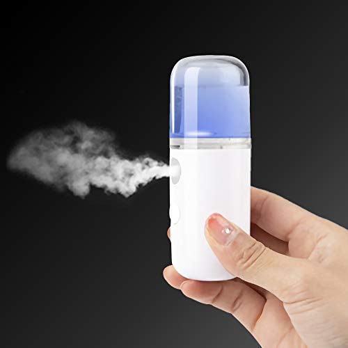 DDUUOO Niebla De Enfriamiento Recargable Eléctrica USB Mini Humidificador Facial Nano Mister Humidificador Extensiones De Pestañas Pulverizador Dispositivo Facial Blanco