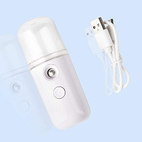 DDUUOO Niebla De Enfriamiento Recargable Eléctrica USB Mini Humidificador Facial Nano Mister Humidificador Extensiones De Pestañas Pulverizador Dispositivo Facial Blanco