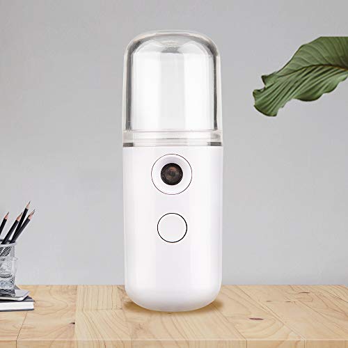 DDUUOO Niebla De Enfriamiento Recargable Eléctrica USB Mini Humidificador Facial Nano Mister Humidificador Extensiones De Pestañas Pulverizador Dispositivo Facial Blanco