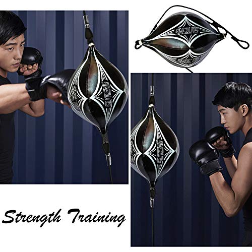 De Oliva En Forma De Bola con Velocity Boxeo Cuerda Elástico, Doble Fin De Ventilación Boxeo Muay Tailandés Bola Globo Hinchable Reacción Lucha De La Bola (Black) De Oliva En Forma De Bola con Velocity Boxeo Cuerda Elástico, Doble Fin De Ventilación Boxeo Muay Tailandés Bola Globo Hinchable Reacción Lucha De La Bola (Black)