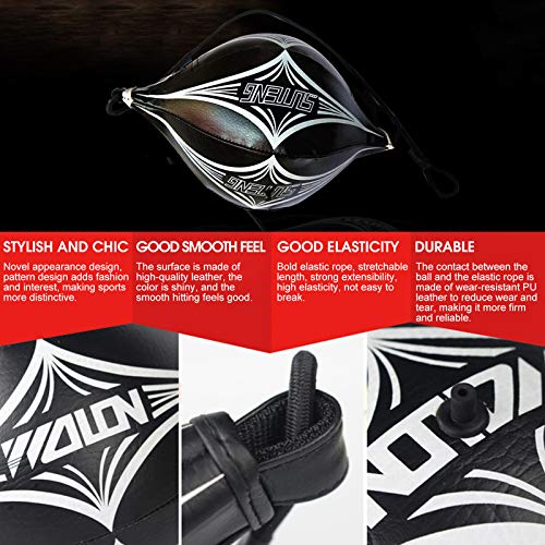 De Oliva En Forma De Bola con Velocity Boxeo Cuerda Elástico, Doble Fin De Ventilación Boxeo Muay Tailandés Bola Globo Hinchable Reacción Lucha De La Bola (Black) De Oliva En Forma De Bola con Velocity Boxeo Cuerda Elástico, Doble Fin De Ventilación Boxeo Muay Tailandés Bola Globo Hinchable Reacción Lucha De La Bola (Black)