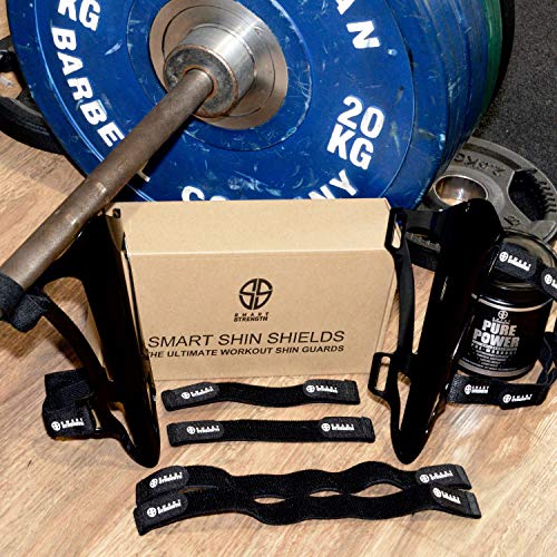 Deadlift - Espinilleras protectoras para espinilleras de salto, protección inteligente para levantamiento de pesas, crossfit, levantamiento de pesas, saltos, 2,5 mm de plástico de grado duro de 2