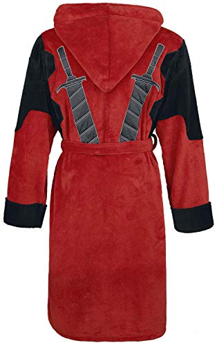 Deadpool Albornoz Logo 116cm Marvel Rojo Negro Deadpool Albornoz Logo 116cm Marvel Rojo Negro