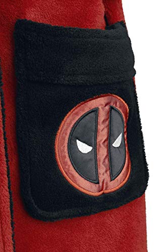 Deadpool Albornoz Logo 116cm Marvel Rojo Negro Deadpool Albornoz Logo 116cm Marvel Rojo Negro