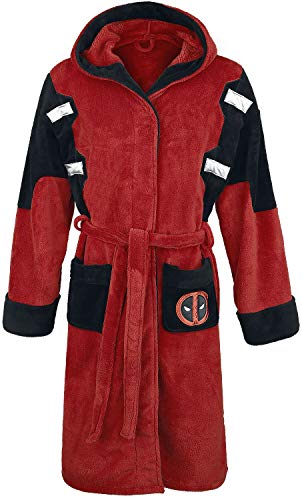 Deadpool Albornoz Logo 116cm Marvel Rojo Negro Deadpool Albornoz Logo 116cm Marvel Rojo Negro