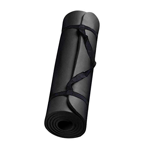 Deajing Esterilla de Yoga Colchoneta Gimnasia Esterilla Yoga Antideslizante Esterilla Deporte Gimnasia Ritmica Yoga Mat Pilates Esterilla Fitness 183x60x0.4cm (Negro)