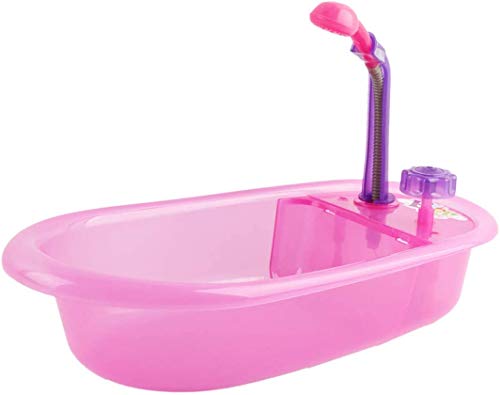 deAO Conjunto de Baño 13" Mi Primera Muñeca Bebé con Funciones de Agua Real Set Incluye Muñeca, Bañera, Accesorios y Albornoz