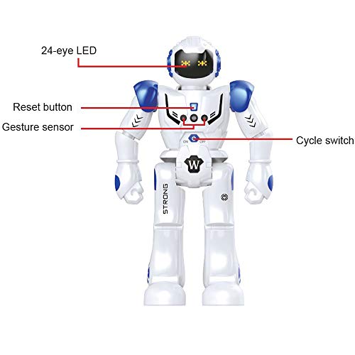 deAO RC Robot Programable, Inteligente e Interactivo con Sensor de Movimiento Acciones y Efectos Múltiples, Luz y Sonido