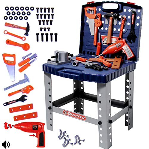 deAO Taller Mecánico Plegable Maletín Herramientas y Accesorios de Juguete Playset Portátil Juego de Imitación Conjunto Incluye 60 Accesorios y Taladro deAO Taller Mecánico Plegable Maletín Herramientas y Accesorios de Juguete Playset Portátil Juego de Imitación Conjunto Incluye 60 Accesorios y Taladro