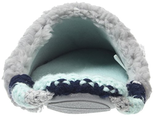 Dearfoams Pile Scuff w/Sweater Knit Heel, Zapatillas de Estar por casa Mujer, Trineo Blanco, Small EU