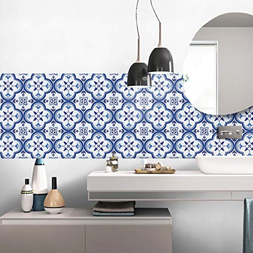 decalmile 10 Piezas Pegatinas de Azulejos 15x15cm Azul y Blanco Marroquí Adhesivo Decorativo para Azulejos Cocina Baño Decoración decalmile 10 Piezas Pegatinas de Azulejos 15x15cm Azul y Blanco Marroquí Adhesivo Decorativo para Azulejos Cocina Baño Decoración