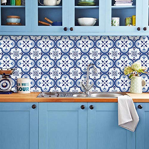 decalmile 10 Piezas Pegatinas de Azulejos 15x15cm Azul y Blanco Marroquí Adhesivo Decorativo para Azulejos Cocina Baño Decoración decalmile 10 Piezas Pegatinas de Azulejos 15x15cm Azul y Blanco Marroquí Adhesivo Decorativo para Azulejos Cocina Baño Decoración