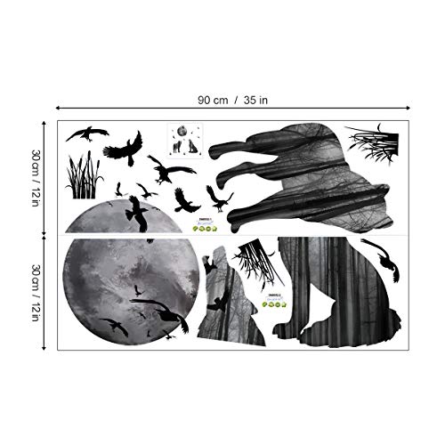 decalmile Animal Lobo y Luna Pegatinas de Pared Pájaros Vinilo Decorativos Dormitorio Salón Habitación Infantiles Niños decalmile Animal Lobo y Luna Pegatinas de Pared Pájaros Vinilo Decorativos Dormitorio Salón Habitación Infantiles Niños