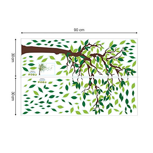 decalmile Pegatinas de Pared Arbol Verde Vinilos Decorativos Hojas Infantil Salón Dormitorio Decorativos Adhesivos (L, Verde, Derecho)