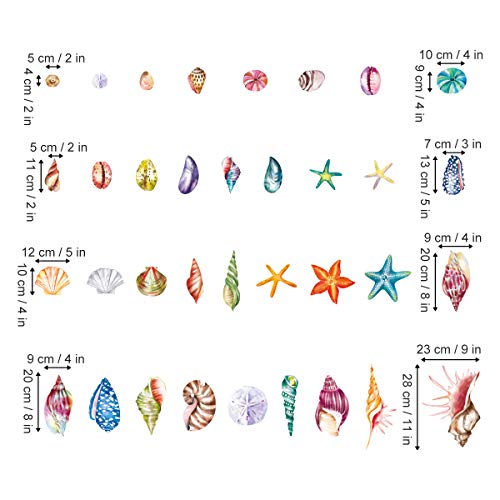 decalmile Pegatinas de Pared Conchas Marinas y Estrella de Mar Vinilos Decorativos Oceano Playa Adhesivos Pared Baño Ducha decalmile Pegatinas de Pared Conchas Marinas y Estrella de Mar Vinilos Decorativos Oceano Playa Adhesivos Pared Baño Ducha