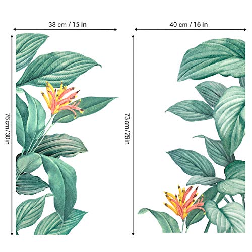 decalmile Pegatinas de Pared Hoja de Banana Vinilos Decorativos Plantas Tropical Verde Adhesivos Pared Salón Dormitorio Ventana Oficina