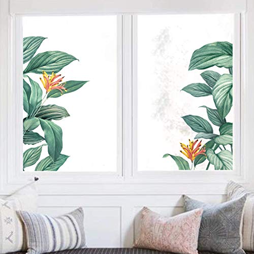 decalmile Pegatinas de Pared Hoja de Banana Vinilos Decorativos Plantas Tropical Verde Adhesivos Pared Salón Dormitorio Ventana Oficina