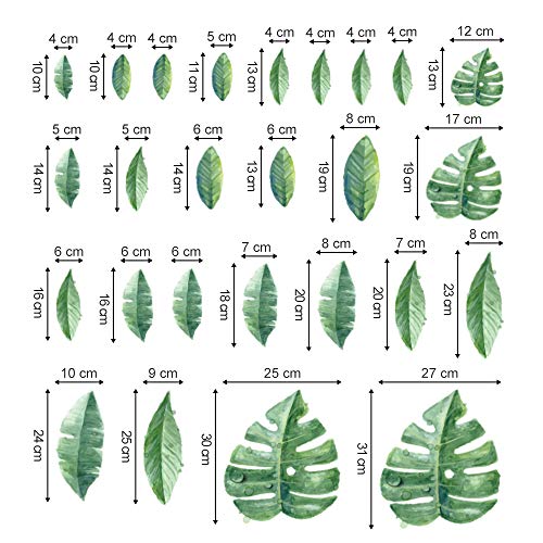 decalmile Pegatinas de Pared Planta Tropicales Vinilos Decorativos Verde Hojas Adhesivos Pared Sala Habitación Dormitorio Oficina decalmile Pegatinas de Pared Planta Tropicales Vinilos Decorativos Verde Hojas Adhesivos Pared Sala Habitación Dormitorio Oficina