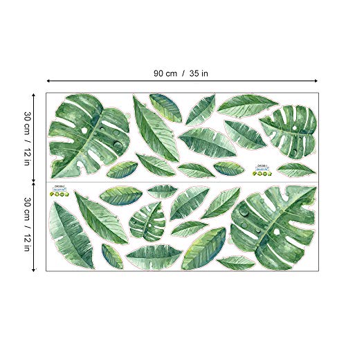 decalmile Pegatinas de Pared Planta Tropicales Vinilos Decorativos Verde Hojas Adhesivos Pared Sala Habitación Dormitorio Oficina decalmile Pegatinas de Pared Planta Tropicales Vinilos Decorativos Verde Hojas Adhesivos Pared Sala Habitación Dormitorio Oficina