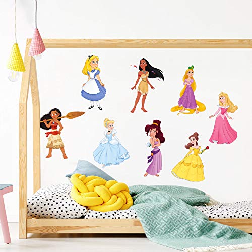 decalmile Pegatinas de Pared Princesa Vinilos Decorativos Sirena Ariel Blancanieves Adhesivos Pared Habitación Guardería Niñas Infantiles Bebés