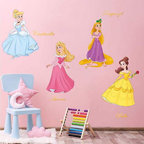 decalmile Pegatinas de Pared Princesa Vinilos Decorativos Sirena Ariel Blancanieves Adhesivos Pared Habitación Guardería Niñas Infantiles Bebés