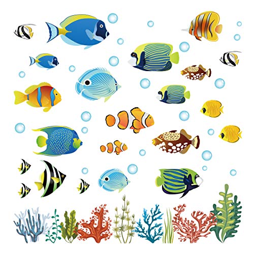 decalmile Pegatinas de Pared Tropical Peces Vinilos Decorativos Bajo el Mar Adhesivos Pared Bebé Niños Habitación Baño decalmile Pegatinas de Pared Tropical Peces Vinilos Decorativos Bajo el Mar Adhesivos Pared Bebé Niños Habitación Baño