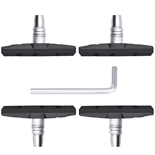 DECARETA 2 Pares Pastillas de Freno de Bicicleta V con 1 Llave Hexagonal,Set de Bloques de Freno de Bicicleta,Zapatas de Freno,Kits de Freno V,Juego para Todos los Shimano Sram MTB V-Brake System