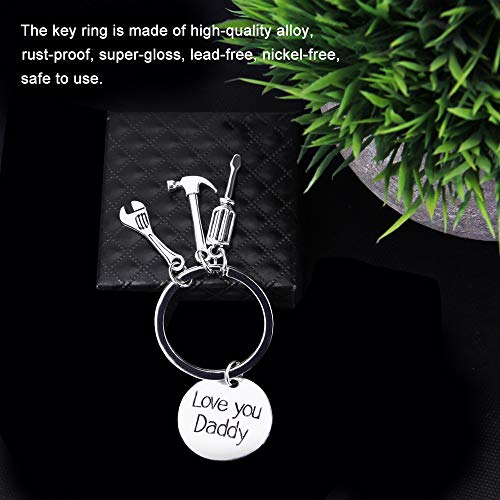 DECARETA Llavero Papá,Regalo para Papá con Palabras Significativas,Lavero Personalizado con Martillo, Llave, Destornillador,Ideal Como Regalo del Día del Padre y Cumpleaños del Padre(Plata) DECARETA Llavero Papá,Regalo para Papá con Palabras Significativas,Lavero Personalizado con Martillo, Llave, Destornillador,Ideal Como Regalo del Día del Padre y Cumpleaños del Padre(Plata)