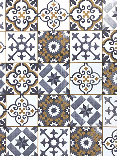 De'Carpet Vinilo PVC A Medida Alfombra FÁCIL Limpieza Antideslizante BALDOSA HIDRÁULICA Mostaza (65cm Ancho) (2 Metros) De'Carpet Vinilo PVC A Medida Alfombra FÁCIL Limpieza Antideslizante BALDOSA HIDRÁULICA Mostaza (65cm Ancho) (2 Metros)