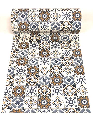 De'Carpet Vinilo PVC A Medida Alfombra FÁCIL Limpieza Antideslizante BALDOSA HIDRÁULICA Mostaza (65cm Ancho) (2 Metros) De'Carpet Vinilo PVC A Medida Alfombra FÁCIL Limpieza Antideslizante BALDOSA HIDRÁULICA Mostaza (65cm Ancho) (2 Metros)