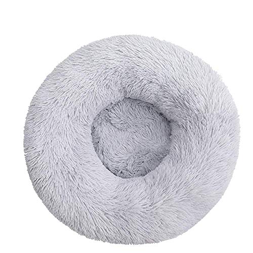 Decdeal Cama de Gato Donut Base Cama Redonda Impermeable Antideslizante Lavable a Máquina Duradera para Mascotas Cama de Lujo Mullida para Perros Cachorros Gatitos Tamaño Seleccionable