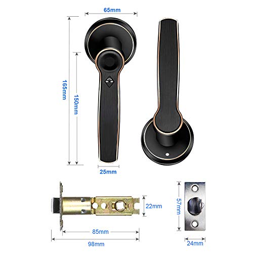 Decdeal Cerradura inteligente, biométrica sin llave, soporta 40 huellas digitales, mango reversible. Decdeal Cerradura inteligente, biométrica sin llave, soporta 40 huellas digitales, mango reversible.