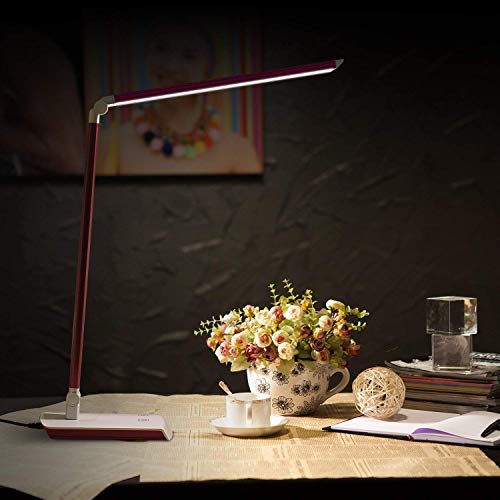 DECKEY 10W LED Lámpara de Escritorio Lámpara de Mesa Lámpara de Mesa Regulable Lámpara de Oficina Giratoria Lámpara de Lectura Lámpara de Libro Lámpara de Trabajo 60 LED (Rosa)