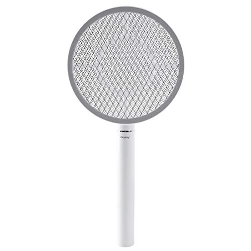 Deckey Raqueta Matamoscas Eléctrica, USB Recargable, Iluminación LED de Malla de Tres Capas con Interruptor de Sensor Táctil, Blanco Deckey Raqueta Matamoscas Eléctrica, USB Recargable, Iluminación LED de Malla de Tres Capas con Interruptor de Sensor Táctil, Blanco