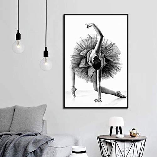 Decoración de Sala de Estar Bailarina de Ballet Pintura artística Dormitorio Porche Pasillo Fondo Cuadro de Pared 60x80cm Decoración de Sala de Estar Bailarina de Ballet Pintura artística Dormitorio Porche Pasillo Fondo Cuadro de Pared 60x80cm