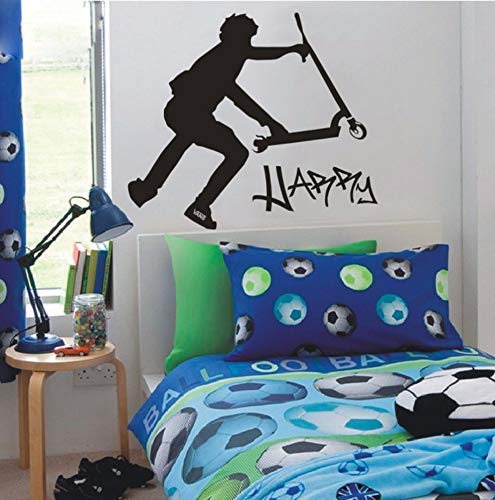 Decoración Del Hogar Stikers Para La Decoración De La Pared Pegatinas De Pared Para Niños Diy Extra Large Scooter Stunt Calcomanías De Pared Personalizadas Pegatinas De Vinilo Size46 * 58Cm