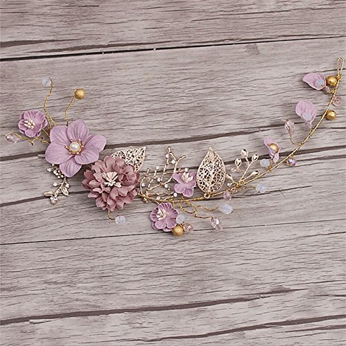 Decoshop Tocado pelo boda diadema novia color rosa dorado Decoshop Tocado pelo boda diadema novia color rosa dorado