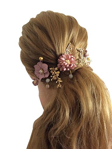 Decoshop Tocado pelo boda diadema novia color rosa dorado Decoshop Tocado pelo boda diadema novia color rosa dorado
