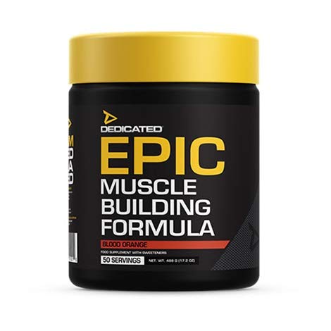 Dedicated Nutrition Suplemento de Construcción de Músculo Épico, Naranja Sangre 490 g