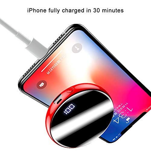 Deeabo Banco de Potencia Redondo de 20000 Mah, Pantalla Completa Espejo Creativo Mini Treasurek De Carga de Aluminio Cilíndrico, Cargador de Pantalla Digital Inteligente Banco Energía Portátil, Negro Deeabo Banco de Potencia Redondo de 20000 Mah, Pantalla Completa Espejo Creativo Mini Treasurek De Carga de Aluminio Cilíndrico, Cargador de Pantalla Digital Inteligente Banco Energía Portátil, Negro