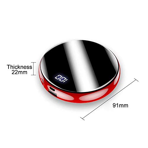 Deeabo Banco de Potencia Redondo de 20000 Mah, Pantalla Completa Espejo Creativo Mini Treasurek De Carga de Aluminio Cilíndrico, Cargador de Pantalla Digital Inteligente Banco Energía Portátil, Negro Deeabo Banco de Potencia Redondo de 20000 Mah, Pantalla Completa Espejo Creativo Mini Treasurek De Carga de Aluminio Cilíndrico, Cargador de Pantalla Digital Inteligente Banco Energía Portátil, Negro