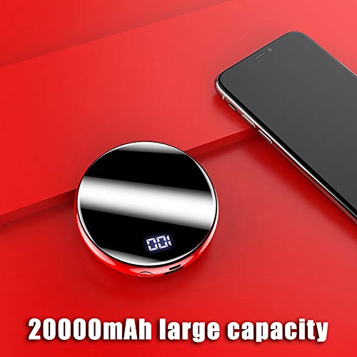 Deeabo Banco de Potencia Redondo de 20000 Mah, Pantalla Completa Espejo Creativo Mini Treasurek De Carga de Aluminio Cilíndrico, Cargador de Pantalla Digital Inteligente Banco Energía Portátil, Negro Deeabo Banco de Potencia Redondo de 20000 Mah, Pantalla Completa Espejo Creativo Mini Treasurek De Carga de Aluminio Cilíndrico, Cargador de Pantalla Digital Inteligente Banco Energía Portátil, Negro