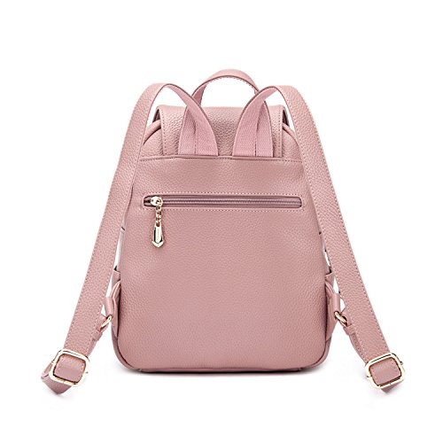 DEERWORD Para mujer Bolsos mochila Bolsos bandolera Carteras de mano Mochila escolar Bolsa para portátil Cuero Raíz De Loto Rosa