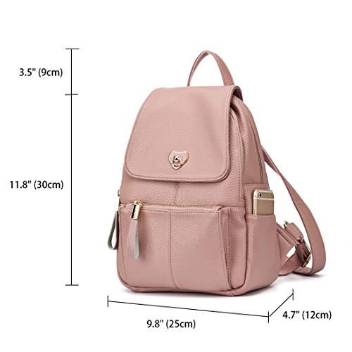 DEERWORD Para mujer Bolsos mochila Bolsos bandolera Carteras de mano Mochila escolar Bolsa para portátil Cuero Raíz De Loto Rosa