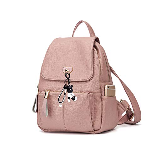 DEERWORD Para mujer Bolsos mochila Bolsos bandolera Carteras de mano Mochila escolar Bolsa para portátil Cuero Raíz De Loto Rosa