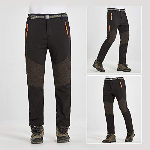DEKINMAX Pantalones de senderismo para hombre, resistentes al agua, pantalones de softshell, para exteriores, resistentes al viento, impermeables, cálidos, para esquí y trekking. DEKINMAX Pantalones de senderismo para hombre, resistentes al agua, pantalones de softshell, para exteriores, resistentes al viento, impermeables, cálidos, para esquí y trekking.