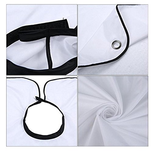 Delantal de barba impermeable de RUII, para adulto, barbero, tela, Blanco, 130x82cm Delantal de barba impermeable de RUII, para adulto, barbero, tela, Blanco, 130x82cm
