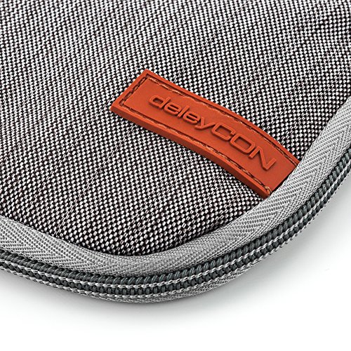 deleyCON 17,3" Pulgadas (43,94cm) Notebook Bolsa para el Netbook Laptop Bolsa para Ordenador Portátil de Nylon Robusto 2 Compartimentos para Accesorios Paredes Acolchadas Reforzadas - Gris